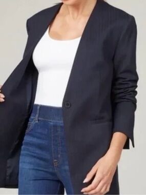 SPANX Navy Pinstripe Blazer